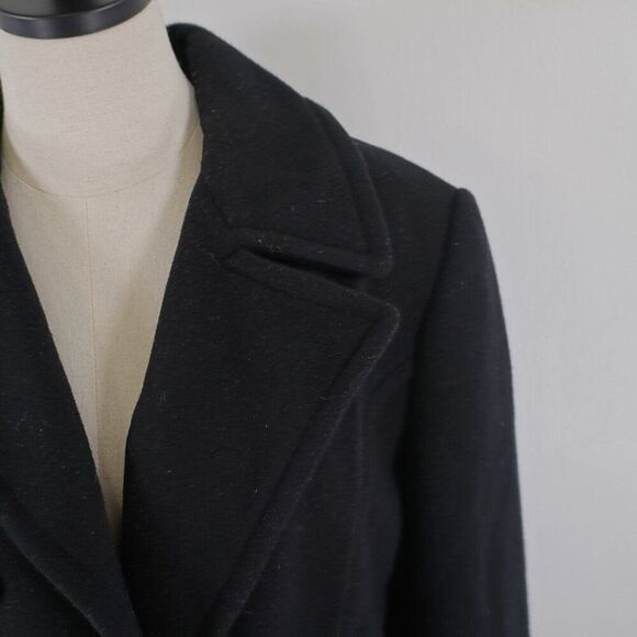 Worthington Black Wool Double Breasted Peak Lapel Size 14 Overcoat - Picture 2 of 9